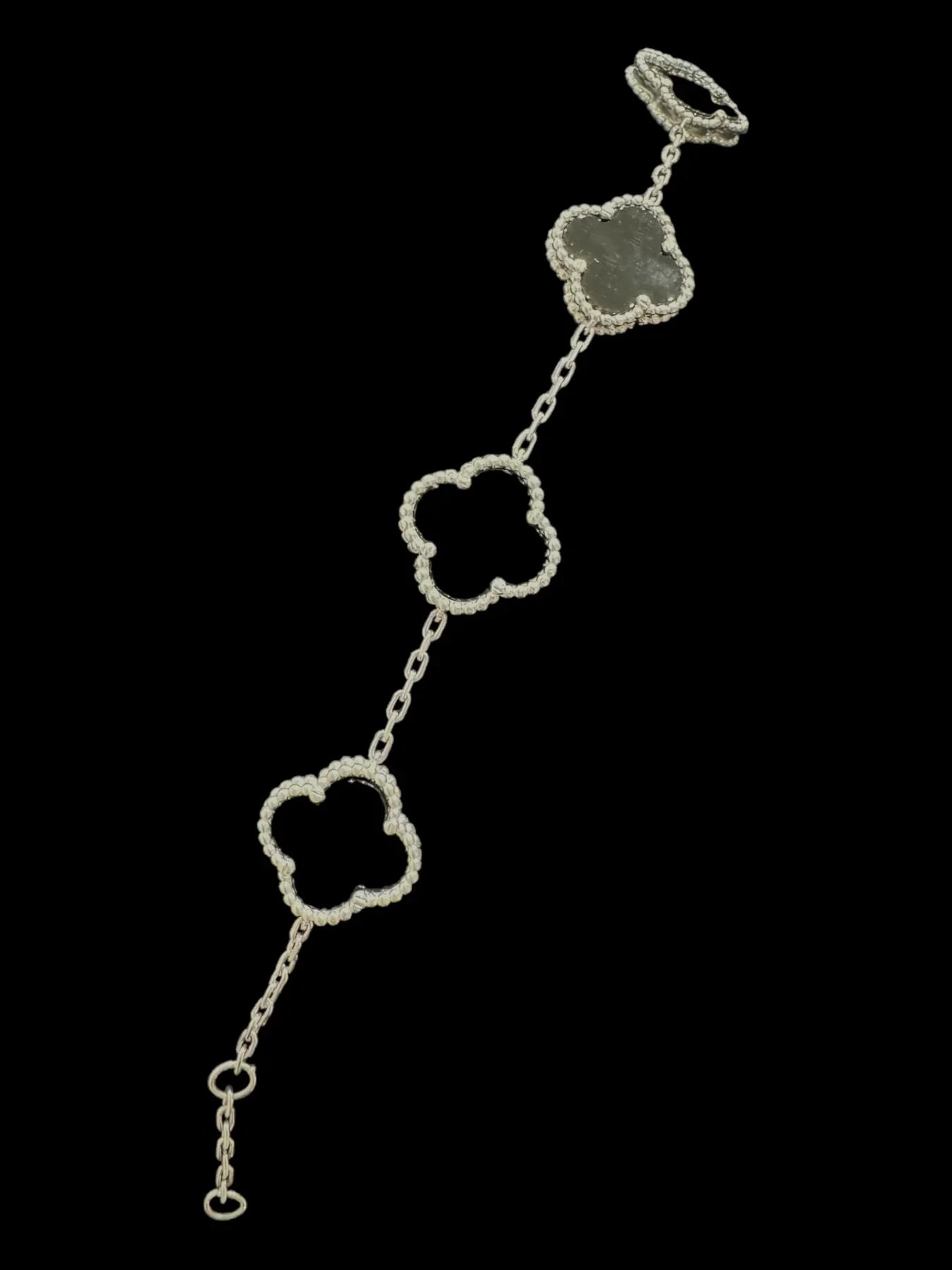 Magasinpep Vintage White Gold Alhambra Five Motifs Clover Bracelet