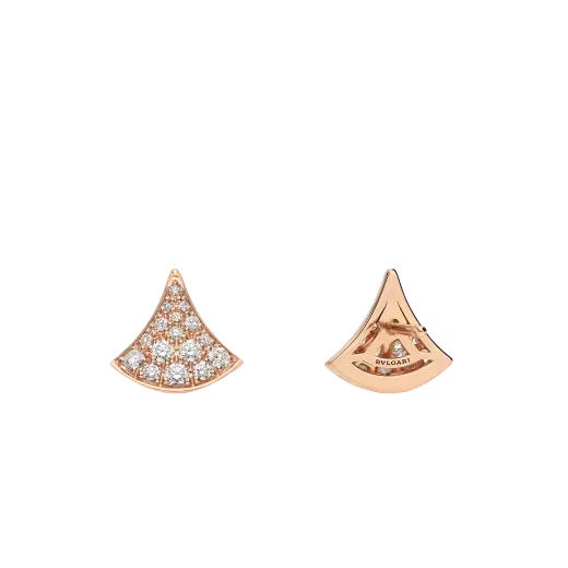 Magasinpep Divas’ Dream Pavé Diamond Stud Earrings in Rose Gold Vermeil