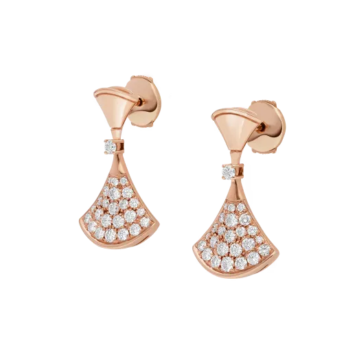 Magasinpep Divas’ Dream Rose Gold Vermeil Earrings with Pavé Diamonds