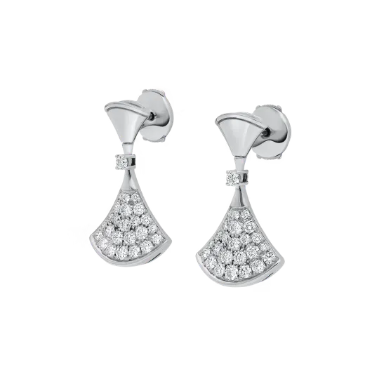 Magasinpep Divas’ Dream White Gold Vermeil Earrings with Pavé Diamonds