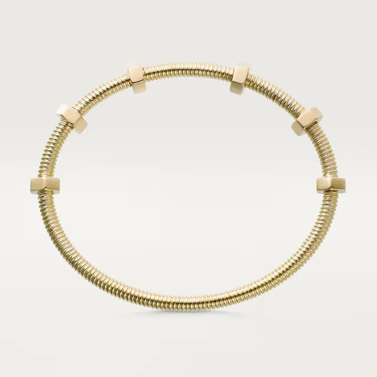 Magasinpep Ecrou Bracelet Yellow Gold Vermeil Industrial-Inspired Bold Design