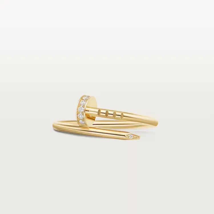 Magasinpep Juste Un Clou Ring Small Model Yellow Gold Vermeil With Diamonds