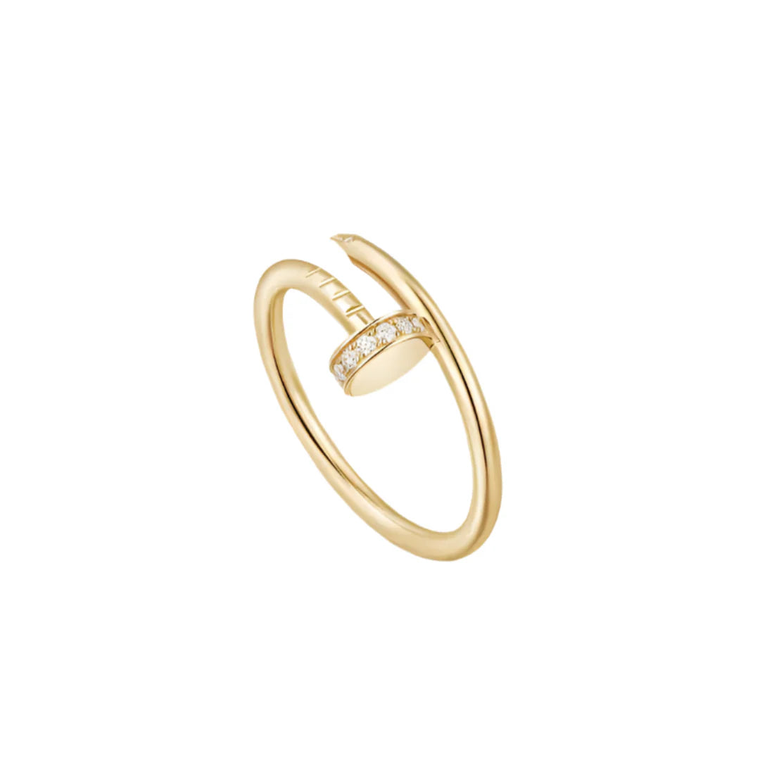Magasinpep Juste Un Clou Ring Small Model Yellow Gold Vermeil With Diamonds