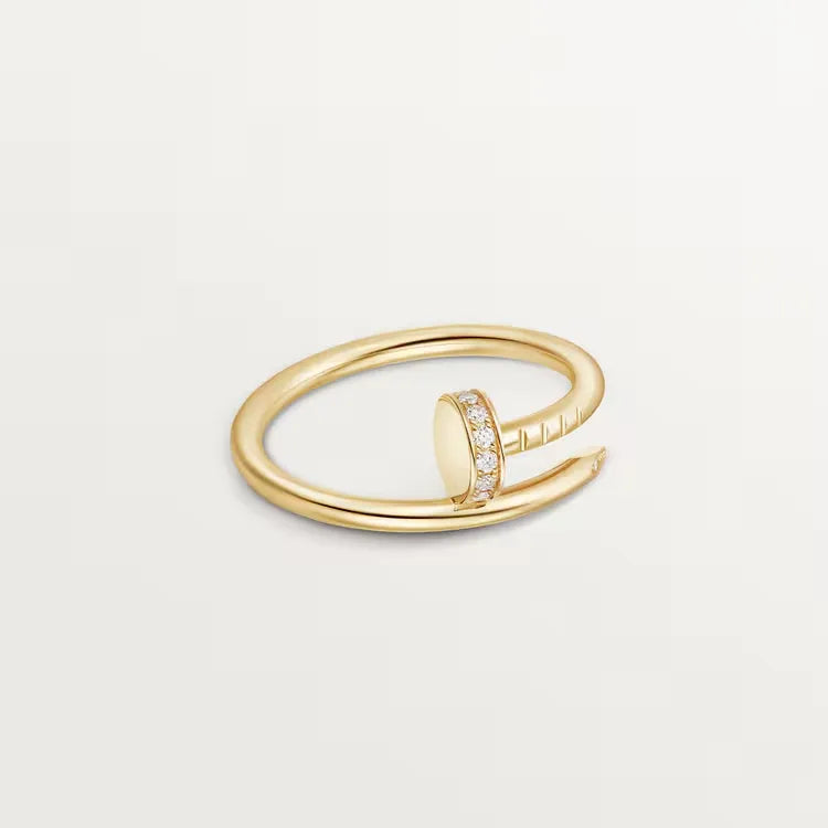 Magasinpep Juste Un Clou Ring Small Model Yellow Gold Vermeil With Diamonds