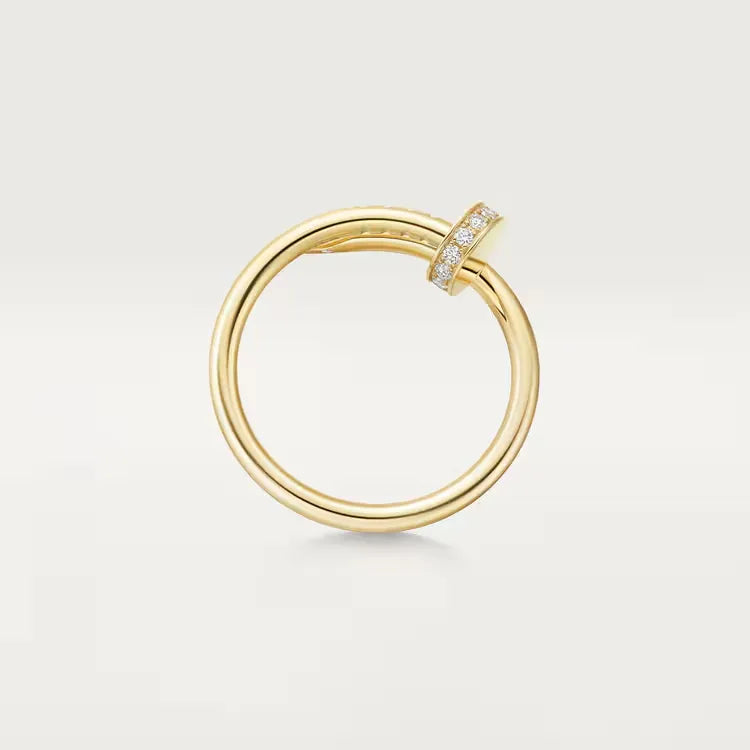 Magasinpep Juste Un Clou Ring Small Model Yellow Gold Vermeil With Diamonds