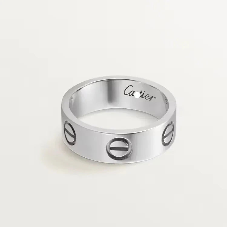 Magasinpep Love Ring Classic Model White Gold Vermeil With Screw Motif