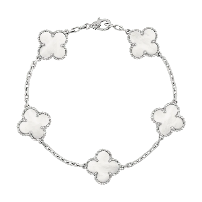 Magasinpep Vintage Alhambra Five Motifs Mother of Pearl Bracelet