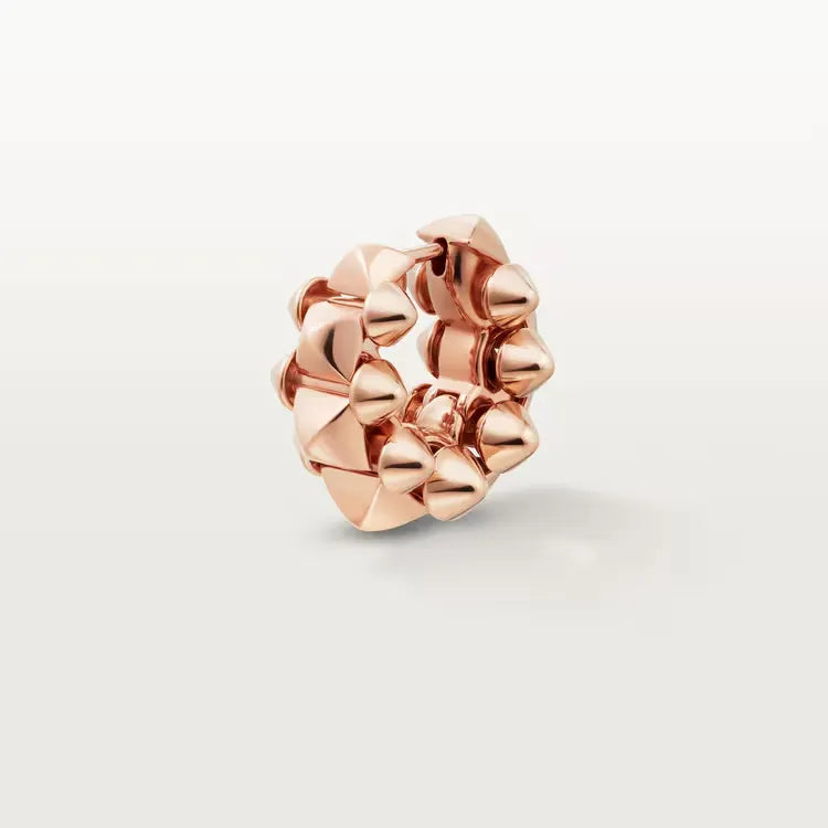 Magasinpep Sculpted Ribbon Hoop Earring in Rose Gold Vermeil
