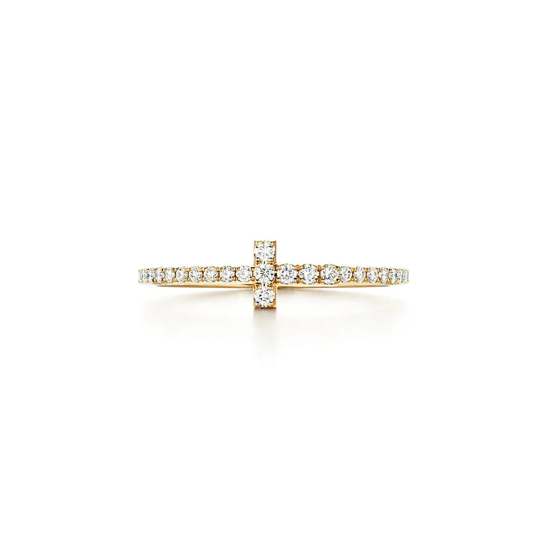 Magasinpep T Wire Yellow Gold With Diamonds Ring