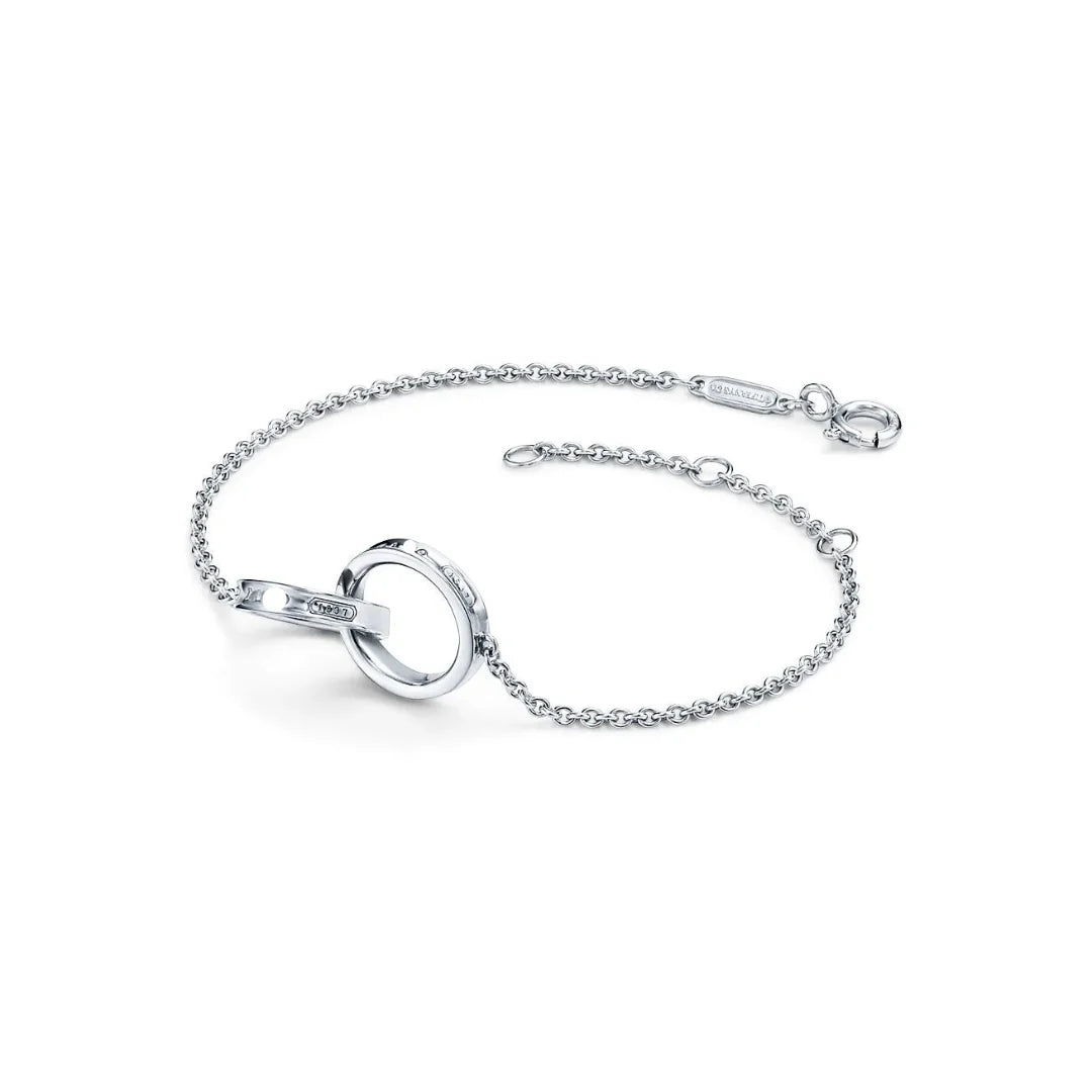 Magasinpep 1837 Interlocking Circles Chain Bracelet White Gold