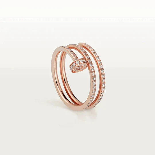 Magasinpep Juste Ring 1.8mm Rose Gold Double Row Diamonds